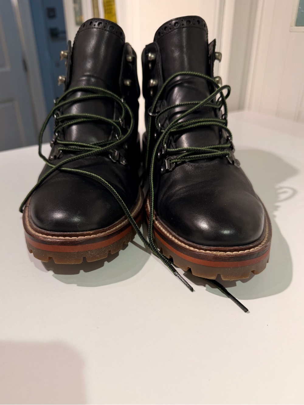 Johnston & Murphy Karnes 1850 Black Leather Lace-Up Boots